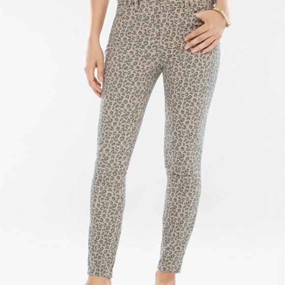 NEW! NYDJ For Chico’s Skinny Ankle Pants Size 6 Leopard Print Lift & Tuck - Picture 2 of 10